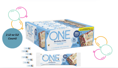 ONE Birthday Cake Flavored Protein Bars, 2.12 oz (12 Count)