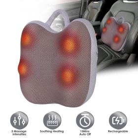 Shiatsu Back Massager with Heating Therapy - Cordless, Portable Design - 15min Auto-Off, Overheat Protection - Ideal for Waist