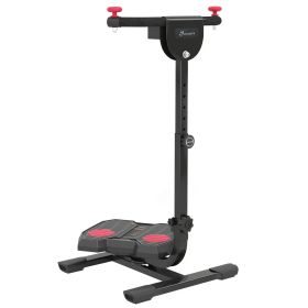 Foldable Ab Twister Board for Waist Trimming with LCD Display, Ab Workout Equipment for Women and Men, Red
