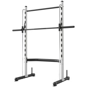 Squat Rack with Pull Up Bar and Barbell Bar Adjustable Bench Press Multi-Function Weight Lifting Half Rack, White (Option: White-2160x285x100 mm)