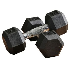 2 x 15lbs Hex Dumbbell Set of 2, Rubber Weights Exercise Fitness Dumbbell with Non-Slip Handles, Anti-roll, for Women or Men Home Gym Workout (Option: Black-294x234x109 mm)