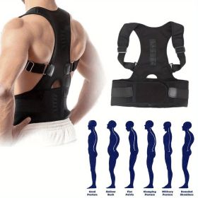 Posture Corrector Support Magnetic Back Shoulder Brace Belt Band For Men Women (size: XL)